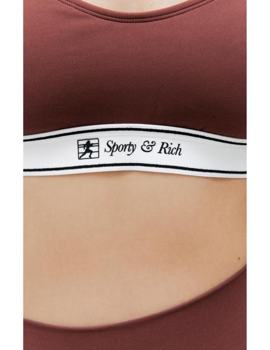  스포티앤리치 브라 스포티 & 리치 러너 스크립트 스포츠 브랄렛 마룬 - SPORTY & RICH