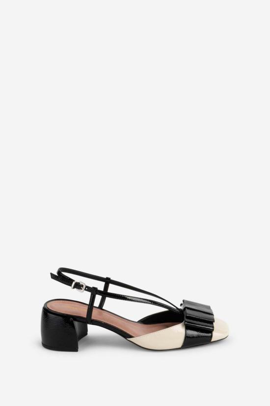  인텐셔널리 블랭크 힐/펌프스 "의도적으로." 카리나 슬링백 힐 블랙/크림 - INTENTIONALLY BLANK