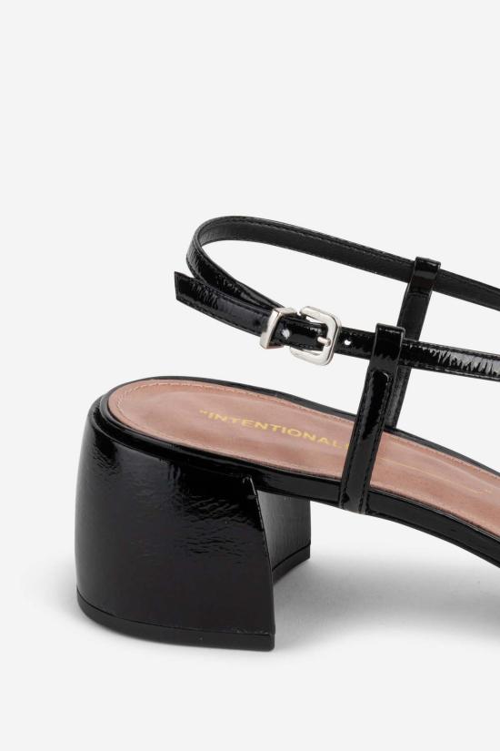  인텐셔널리 블랭크 힐/펌프스 "의도적으로." 카리나 슬링백 힐 블랙/크림 - INTENTIONALLY BLANK