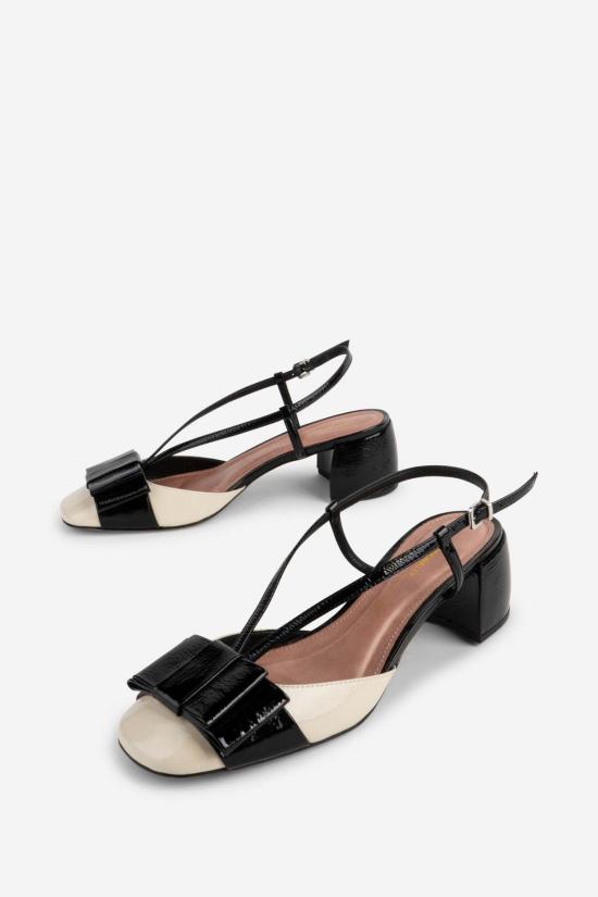  인텐셔널리 블랭크 힐/펌프스 "의도적으로." 카리나 슬링백 힐 블랙/크림 - INTENTIONALLY BLANK