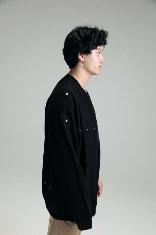  DEPARTAMENTO 긴팔 티셔츠 데파르타멘토 오버사이즈 본디지 크루넥 스웨트셔츠 블랙 - OTHER BRANDS