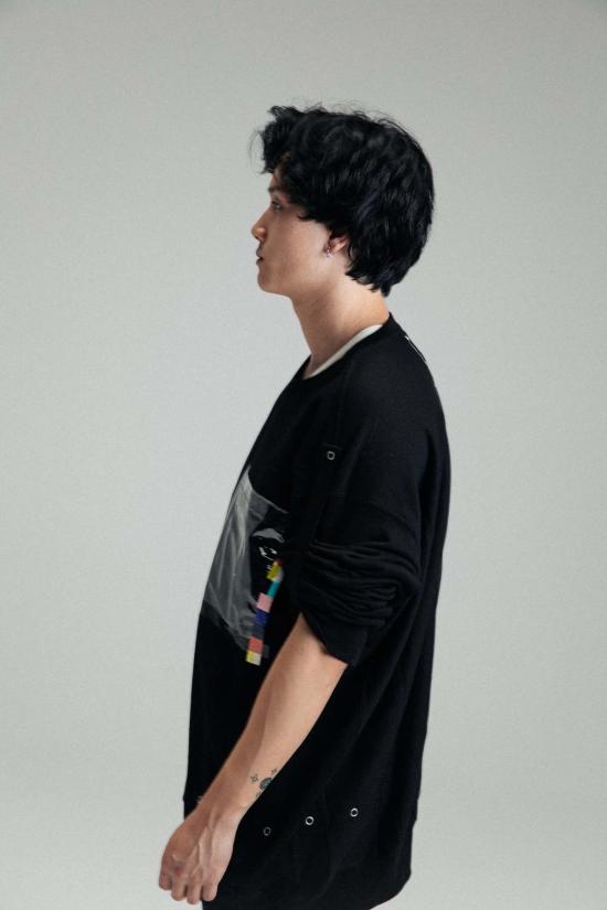  DEPARTAMENTO 긴팔 티셔츠 데파르타멘토 오버사이즈 본디지 크루넥 스웨트셔츠 블랙 - OTHER BRANDS