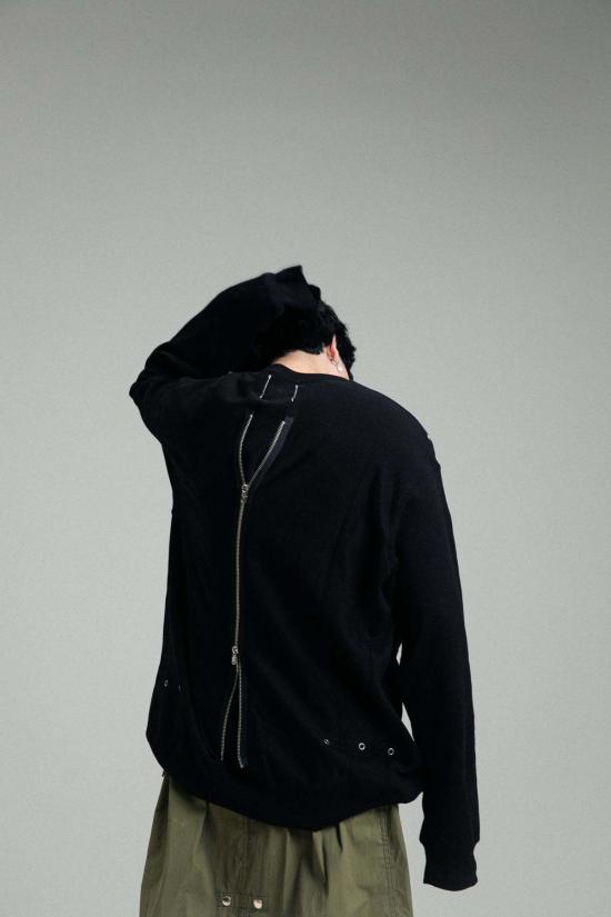  DEPARTAMENTO 긴팔 티셔츠 데파르타멘토 오버사이즈 본디지 크루넥 스웨트셔츠 블랙 - OTHER BRANDS