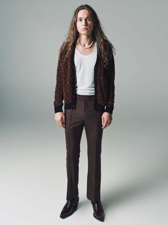  어니스트 더블유 베이커 가디건 어니스트 W. 베이커 자카드 카디건 블랙/브라운 제브라 - ERNEST W. BAKER