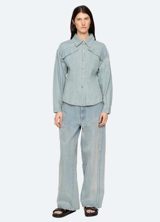  씨뉴욕 데님 팬츠 Sea Ny Elena Jeans 라이트 블루/화이트 - SEA NY