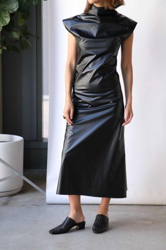  고셰르 롱 원피스 아워글래스 미디 드레스 블랙 - GAUCHERE