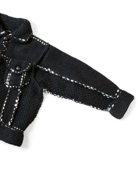  캐피탈 데님 자켓 Kapital 울 핸드 니트 카우이찬 G 재킷 블랙 - KAPITAL