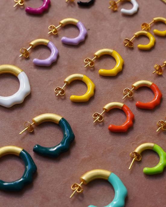  Lunaya 이어링 루나야 미니 몰튼 후프 그린 - OTHER BRANDS