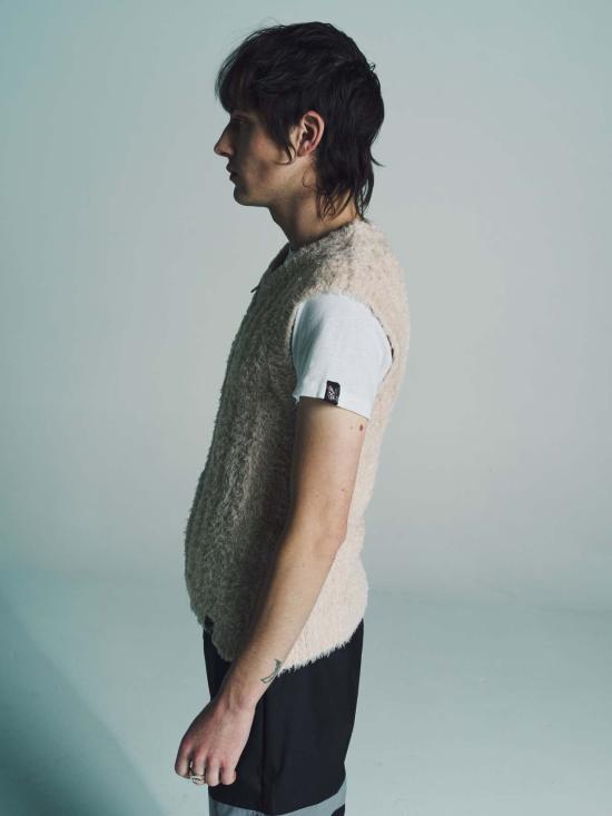  마틴로즈 니트 베스트 마틴 로즈 버터밀크 래티 짚업 질레 크림 - MARTINE ROSE