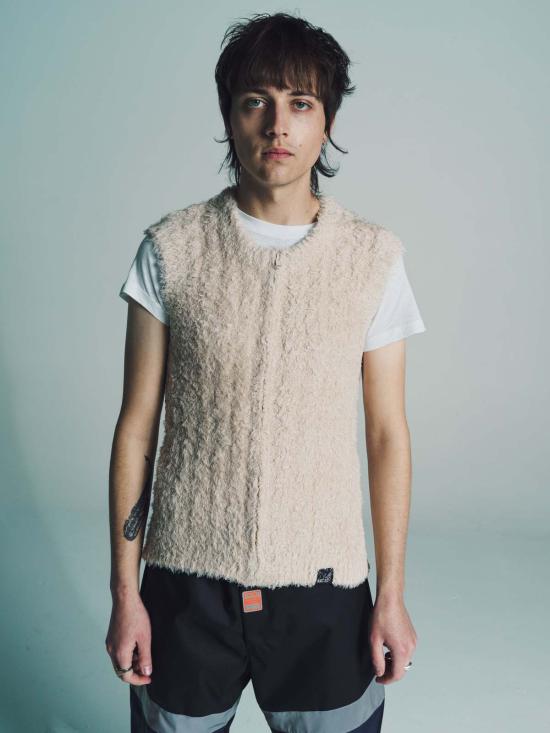  마틴로즈 니트 베스트 마틴 로즈 버터밀크 래티 짚업 질레 크림