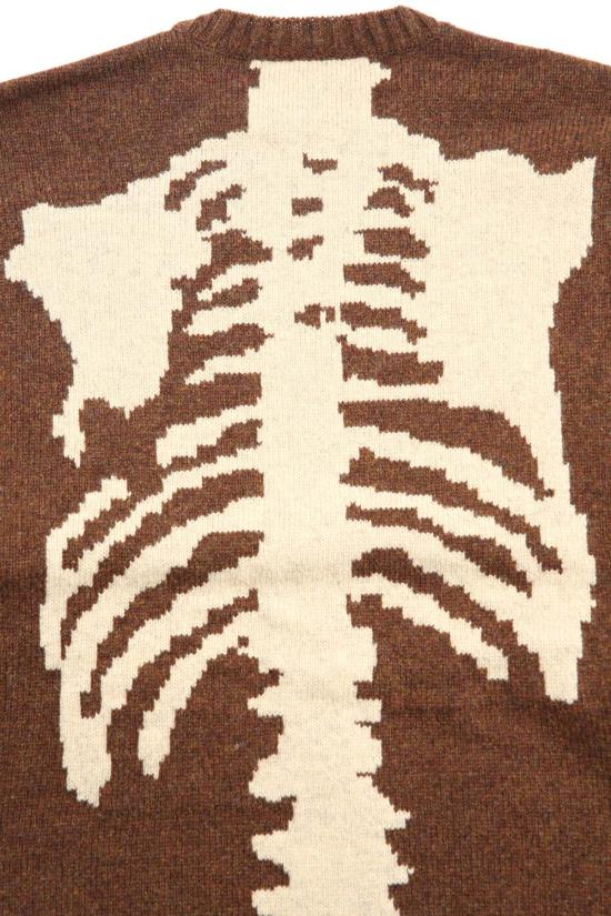  캐피탈 스웨터 Kapital 5 G 울 니트 본 크루  브라운 - KAPITAL