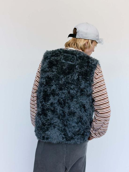  카미엘 포트젠스 자켓 Camiel Fortgens 울 인조 모피 지퍼 조끼 그레이 - CAMIEL FORTGENS