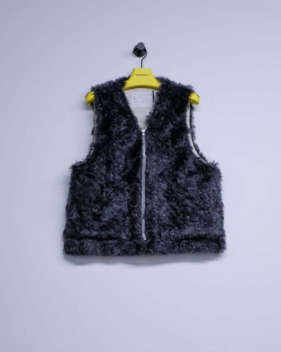  카미엘 포트젠스 자켓 Camiel Fortgens 울 인조 모피 지퍼 조끼 그레이 - CAMIEL FORTGENS