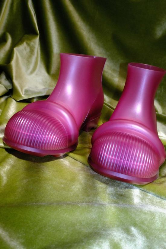  로에베 부츠 투명 레드 러버 풀온 앵클 - LOEWE