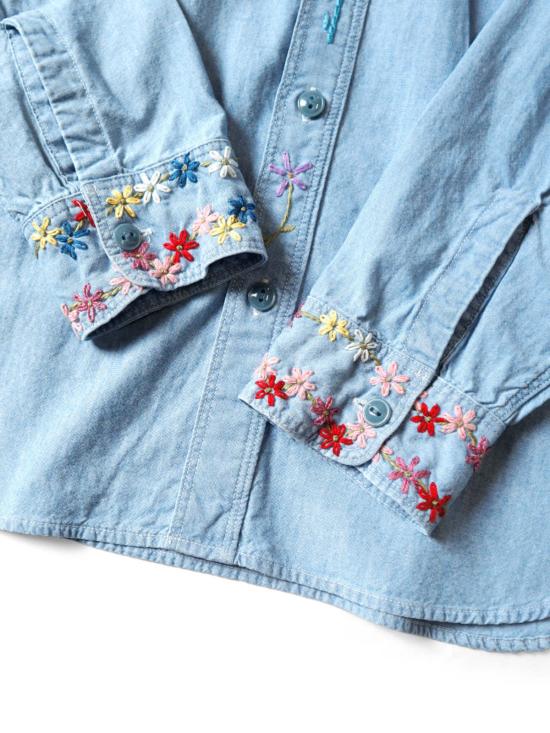  캐피탈 셔츠 카피탈 샴브레이 워크 매그파이 셔츠 삭스 - KAPITAL