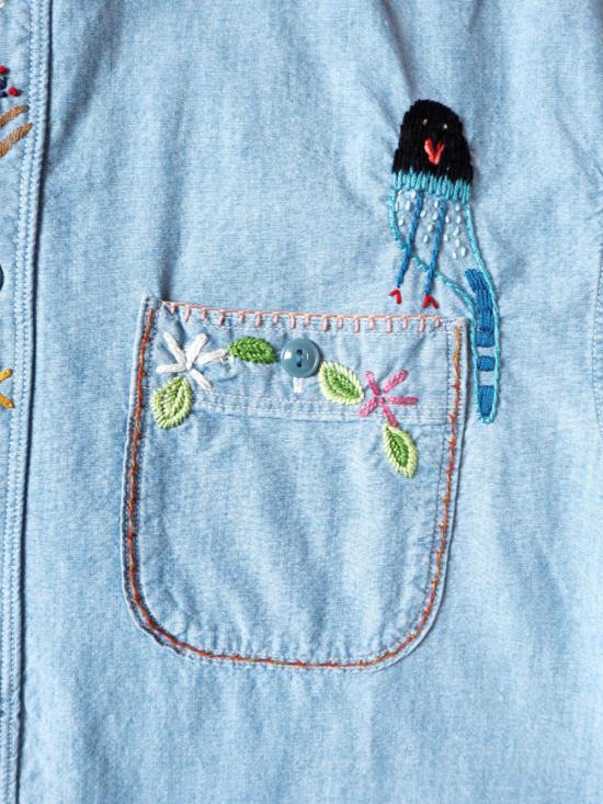  캐피탈 셔츠 카피탈 샴브레이 워크 매그파이 셔츠 삭스 - KAPITAL