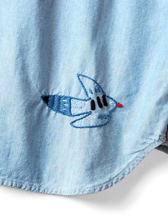  캐피탈 셔츠 카피탈 샴브레이 워크 매그파이 셔츠 삭스 - KAPITAL