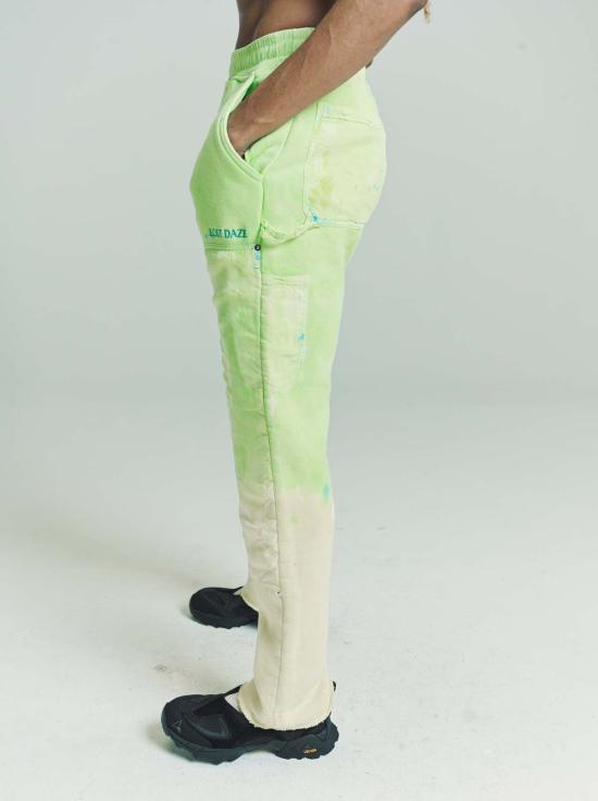  로스트 데이즈 트레이닝/조거 팬츠 매직 더블 니 스웨트 팬츠 그린 - LOST DAZE