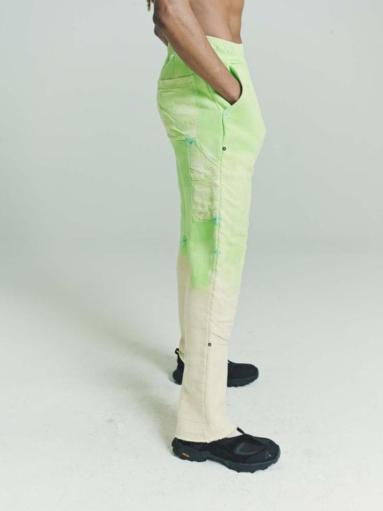  로스트 데이즈 트레이닝/조거 팬츠 매직 더블 니 스웨트 팬츠 그린 - LOST DAZE