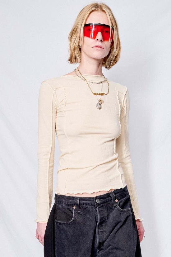  베이스레인지 민소매 티셔츠 베이스렌지 오마토 롱슬리브 오프화이트