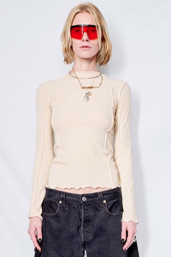  베이스레인지 민소매 티셔츠 베이스렌지 오마토 롱슬리브 오프화이트 - BASERANGE