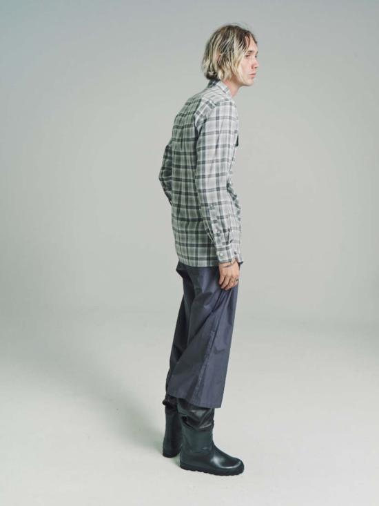  리에르 긴팔 셔츠 파인 체크 더블 포켓 롱슬리브 - RIER