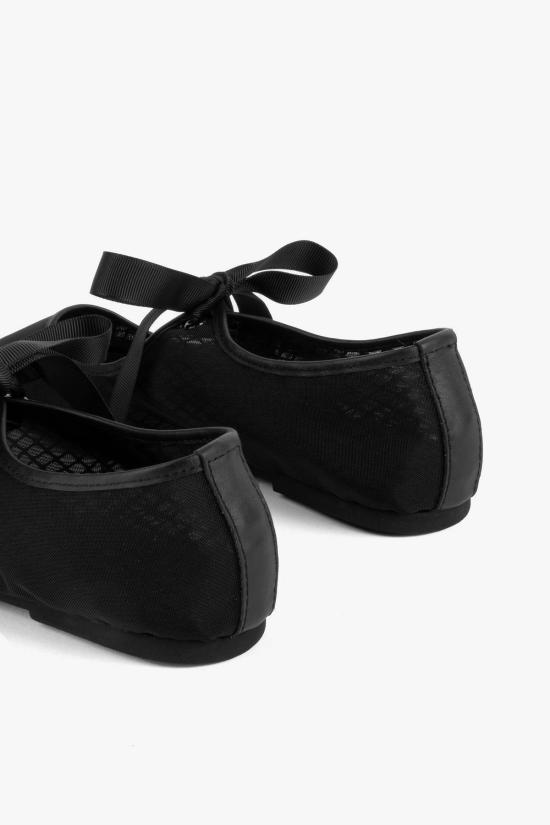  인텐셔널리 블랭크 플랫 슈즈 "의도적으로." 밸리 메시 발레 플랫 클레이/체리/블랙 - INTENTIONALLY BLANK