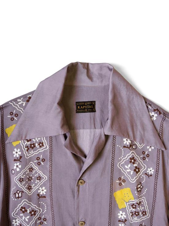  캐피탈 반팔 셔츠 Kapital 실크 레이온 Peckish Rainbowy 랭글 칼라 쿠바  보라색 - KAPITAL