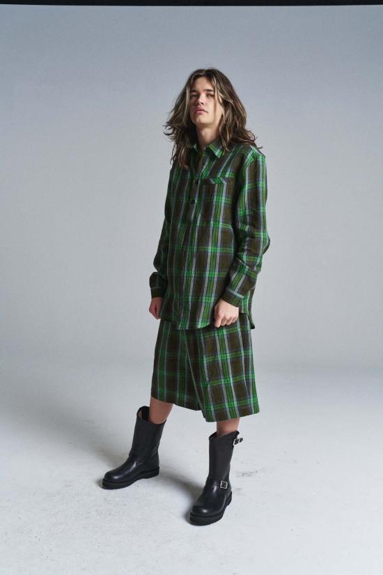  쓰리맨 숏팬츠 3인용 멀티 리넨 하이랜드 반바지 그린 - 3MAN