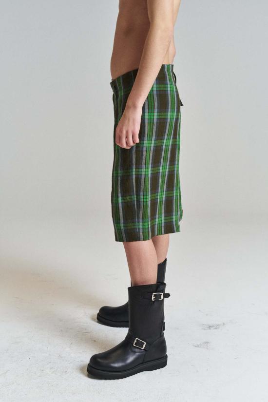  쓰리맨 숏팬츠 3인용 멀티 리넨 하이랜드 반바지 그린 - 3MAN