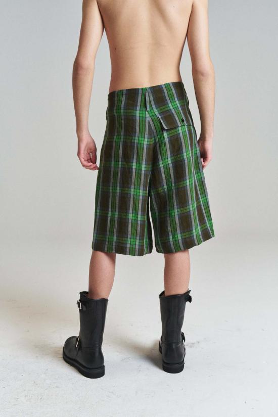  쓰리맨 숏팬츠 3인용 멀티 리넨 하이랜드 반바지 그린 - 3MAN