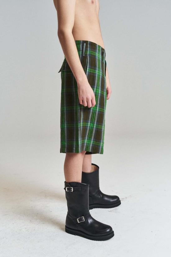  쓰리맨 숏팬츠 3인용 멀티 리넨 하이랜드 반바지 그린 - 3MAN