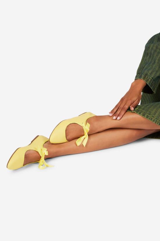  인텐셔널리 블랭크 뮬/슬리퍼 "의도적으로." 밸리 솔 발레 플랫 블랙 - INTENTIONALLY BLANK