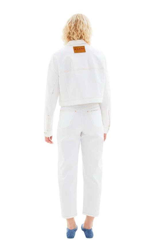  마르니 데님 팬츠 Marni  플라워 패치 릴리 화이트 - MARNI