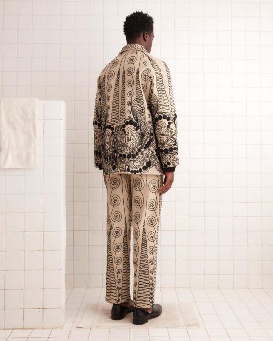  보디 코트 보드 퀼워크  크림/블랙 - BODE