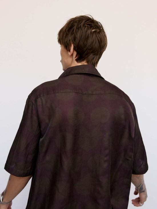  아워레가시 긴팔 셔츠 Our Legacy 코튼 실크 Heusen 반팔  도트 프린트 - OUR LEGACY