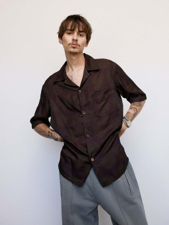  아워레가시 긴팔 셔츠 Our Legacy 코튼 실크 Heusen 반팔  도트 프린트