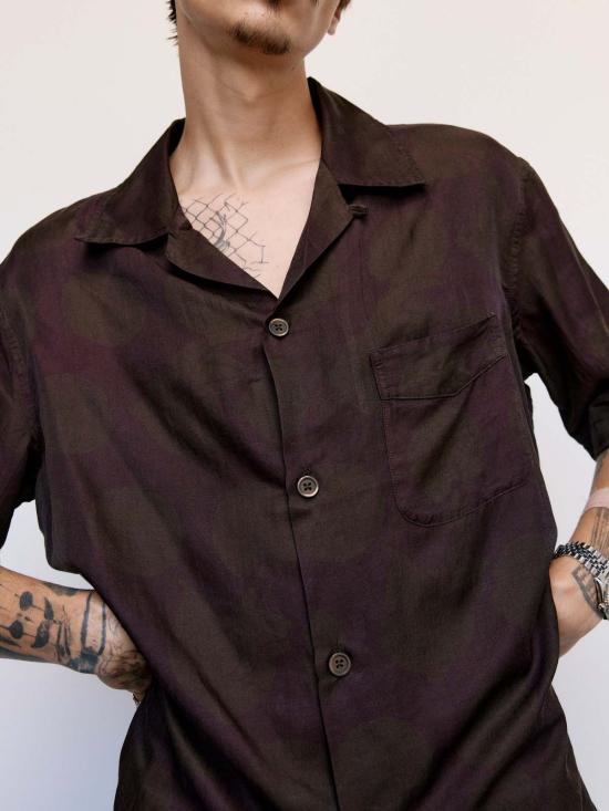  아워레가시 긴팔 셔츠 Our Legacy 코튼 실크 Heusen 반팔  도트 프린트 - OUR LEGACY