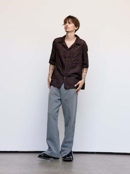  아워레가시 긴팔 셔츠 Our Legacy 코튼 실크 Heusen 반팔  도트 프린트 - OUR LEGACY