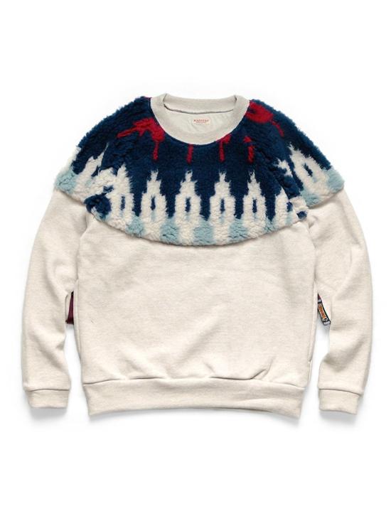  캐피탈 스웨터 Kapital Top Fleece X Boa Fleece Nordic Sweat 네이비 레드