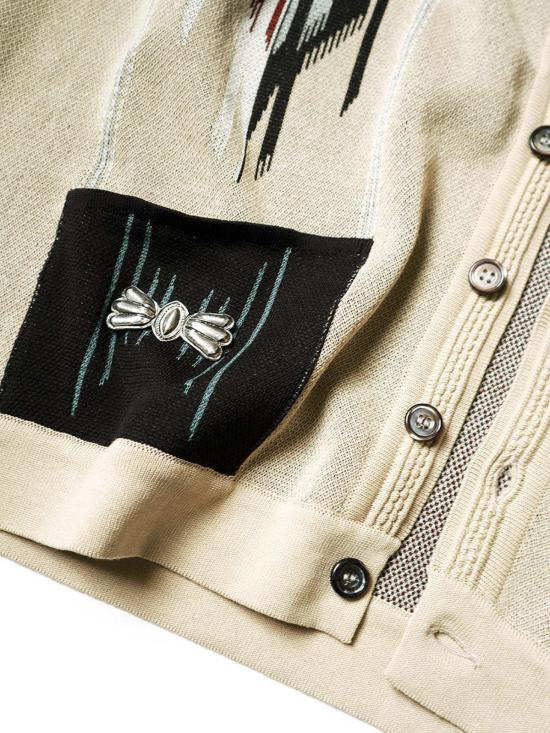  캐피탈 반팔 셔츠 12G 코튼 니트 치마요 알로하 폴로 베이지 - KAPITAL