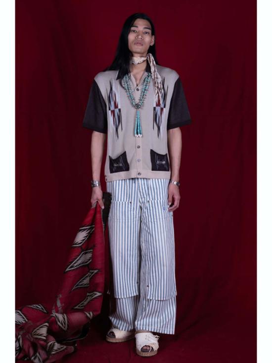  캐피탈 반팔 셔츠 12G 코튼 니트 치마요 알로하 폴로 베이지