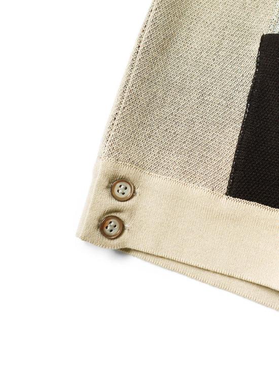  캐피탈 반팔 셔츠 12G 코튼 니트 치마요 알로하 폴로 베이지 - KAPITAL