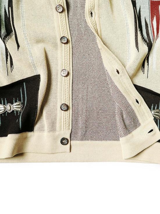  캐피탈 반팔 셔츠 12G 코튼 니트 치마요 알로하 폴로 베이지 - KAPITAL