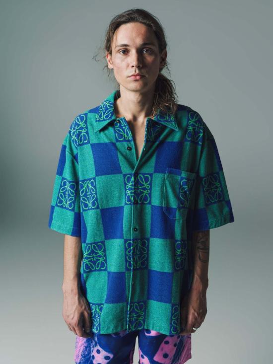  로에베 파울라 이비자 반팔 셔츠 폴라 이비자 로에베 애시드 아나그램 테리 반팔