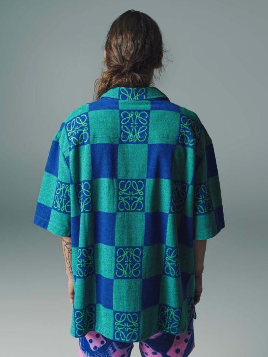  로에베 파울라 이비자 반팔 셔츠 폴라 이비자 로에베 애시드 아나그램 테리 반팔 - LOEWE