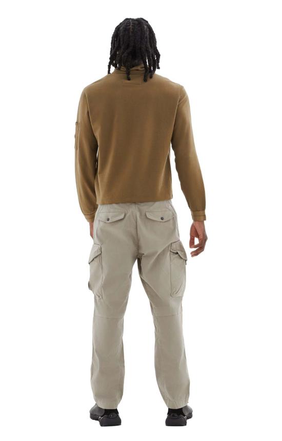  씨피 컴퍼니 스웨터 C.P. Company 라이트 플리스 지퍼 스웨트셔츠 버터넛 - C.P. COMPANY