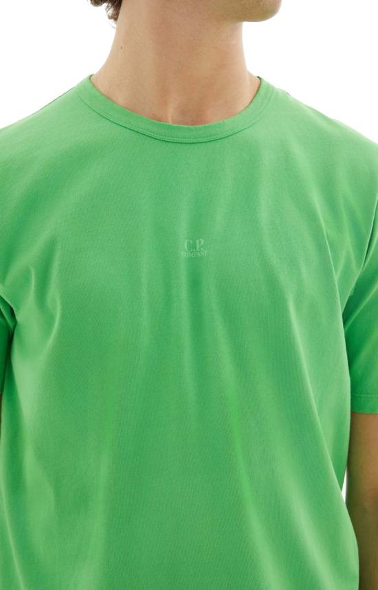  씨피 컴퍼니 반팔 티셔츠 C.P. Company 24/1 저지 릴렉스드 레지스트 다이드 티셔츠 그린 - C.P. COMPANY