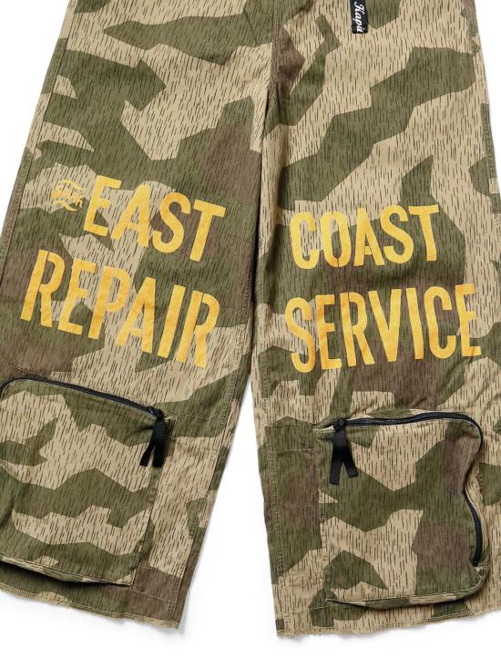  캐피탈 스트레이트 팬츠 Kapital Ox Rain Camo East Remair 팬츠 Rcm Camo Green - KAPITAL