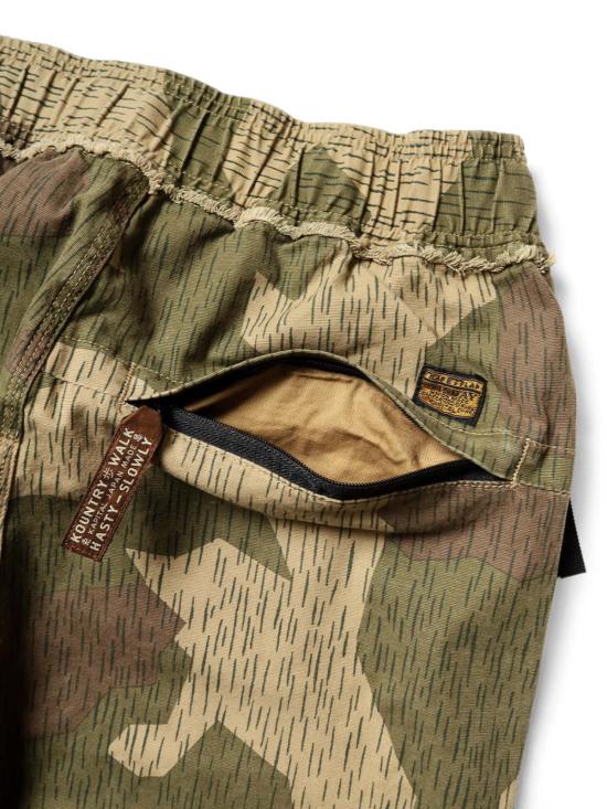  캐피탈 스트레이트 팬츠 Kapital Ox Rain Camo East Remair 팬츠 Rcm Camo Green - KAPITAL
